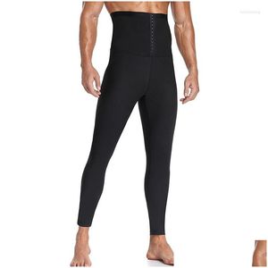 Supporto per la vita Uomo Compressione Shapewear Sauana Sweat Leggings Fitness Back Tummy Control Cintura riduttiva Shaper dimagrante1357776 Dro Dhg4H