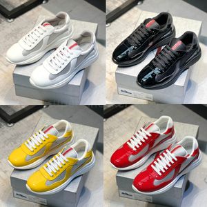 2023 Designer Shoes Men Runner Trainers America Cup Xl Leather Sneakers Leather Flat Trainers Black White Red Mesh Lace-up Zapatos casuales Con caja tamaño 38-46