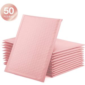Protective Packaging 50Pcs Pink Mailer Poly Bubble Padded Mailing Envelopes for Gift Self Seal Bag Padding Mailers 230706