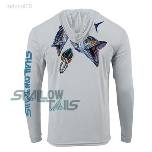 Fishing Accessories Shallow Tails Fishing Shirt Mens Long Sleeve Sun Protection Breathable Performance Fishing Shirt Camisa De Pesca Summer UPF 50+ HKD230706