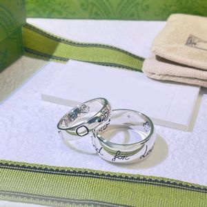 Klasyczne męskie Pierścień Pierścień miłosny dla kobiet -ducha Czaszka luksusowy pierścień platowany vintage s925 srebrny liter