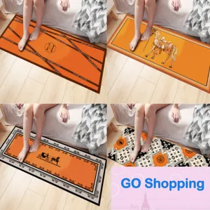 High-end Orange Bedside Carpet Bedroom Bedsides Blanket Light Luxury Floor Mat Rug Mat Tailstock Long Strip in Front of Bed