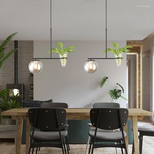 Chandeliers Nordic LED Chandelier Creative Living Room Dining Kitchen Light Modern Minimalist Bar Cafe Clothing Store Plant