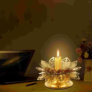 Candle Holders Lotus Ghee Decoration Scented Tea Candlestick Scene Layout Prop Alloy Butter Light