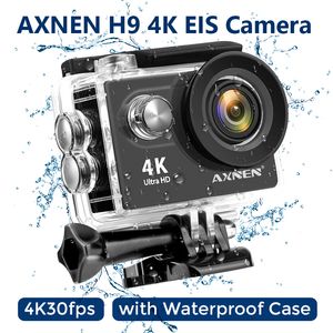 كاميرات مانعة للتسرب على Weatherproof Axnen H9R Action Camera 4K 30fps EIS 1080p 8x Zoom WiFi دراجة نارية للدراجة الخوذة Cam Cam Cam Cameras Cameras H9 230706