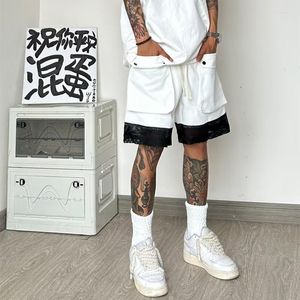 Pantaloncini da uomo Estate Nero Bianco Uomo Moda Casual Tasca Cargo Streetwear Hip Hop Sport allentati Pantaloni da uomo M-3XL