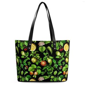 Evening Bags Fruits Pattern Handbags Vegetarian Fun Shoulder Bag Travel PU Leather Tote Lady Pocket Print Beach