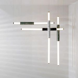 Lampadari Minimalista in Marmo Naturale LED per Hall Foyer Lampada a Sospensione Sala da Pranzo Cucina Illuminazione Combinazione Libera Home Deco