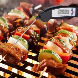 Termometro per alimenti LCD digitale Sonda Termometro da cucina pieghevole Strumento per test della temperatura dell'olio dell'acqua del forno della carne del barbecue 187QH