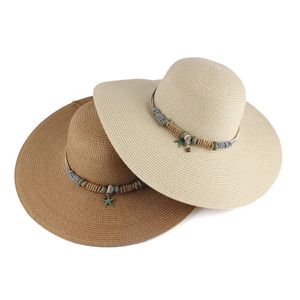 Spring Summer 11CM Wide Brim Straw Hats For Women Outdoor Beach Sun Travel Visor Hats