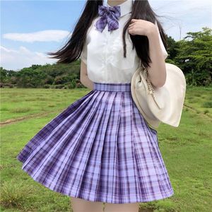 Klädset Japansk skola JK Uniform Koreansk kjol Seifuku Pläd Sydkorea Studenter Plisserad flickblus