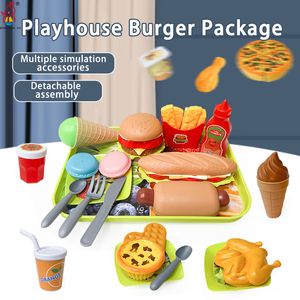 Kil hamur modelleme Pretend Play Gıda Aksesuarları Mutfak Oyuncak Oyun Evi Hamburger Dot Pizza Set Yemek Pişirme Madenleri Oyuncaklar Hediye 230705