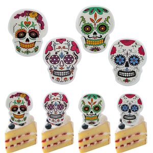 Halloween Day of The Dead Skulls Cake Cupcake Rings Cake Toppers Decorazioni per biscotti Articoli per feste XBJK2307