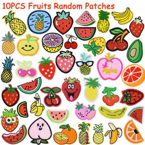 10PCS Diy Fruit Patches Random for Clothing Iron Embroidered Patch Applique Iron on Patches Sewing Accessories Badge Patch for Clo199w