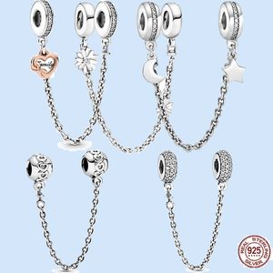 925 Pandora Takı Boncukları için Gümüş Takılar Lnfinite Bilezik Güvenlik Zinciri Boncuk Fit Charm Set Kolye