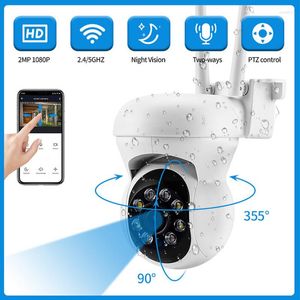 Camcorders 5G IP Wi -Fi Supiillance Camera 4x цифровое зум ночное видение Полноцветное бдительность водонепроницаемый беспроводной внешний видеомонитор.