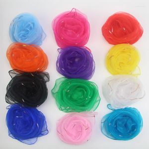 Halsdukar Liten halssjal Enfärgad Kvinnor Scarf Chiffong Fyrkantig Ljus Silk Solskyddsmedel Tunna Hijabs För Kvinna Halsduk Bandana