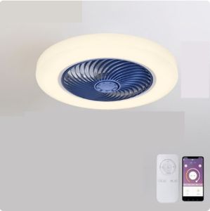 Smart Takfläkt Fläktar Med Belysning Fjärrkontroll Sovrumsinredning Ventilatorlampa 52cm Luft Osynliga Blad Infällbar Tyst