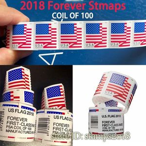 Postal Roll 100 First Class Mailers Shipping Supplies Invitations US Patriotic Flag Postage Valentines for Envelopes Letters stamps