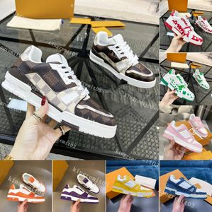 Men Top Trainer Designer Quality Vintage Genuine Leather Casual Shoes Brand Mesh Classic Sneakers Fashion Sneaker Printing Lace Up Shoe Denim with Box 5