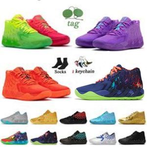 Con scatola MB.01 Rick And Morty Scarpe da basket in vendita LaMelos Ball Uomo Donna Iridescent Dreams Buzz City Rock Ridge Red Galaxy Not From Here Kids