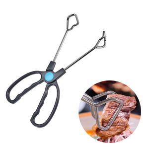 Griglie per barbecue Pinze a forbice in acciaio inossidabile Clip per alimenti con comoda impugnatura Cottura Barbecue Grigliate Frittura Pane Carne Tong 230706