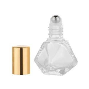 8 ml Klarglas-Rollflasche, Mini-tragbare Polygonflaschen, leer, nachfüllbar, Polygonal, Make-up-Aufbewahrungsbehälter, Töpfe, Gläser