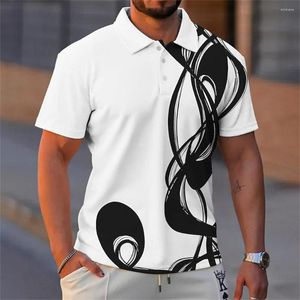 Men's Polos Polo Shirt 3D Score Printing Oversized Senior Everyday Simple Blouse Men Clothing Short Sleeve Street Casual Top Tee