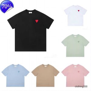 Designer Amis Paris Shirit 2023SS Frühling klassisches Herz Feste Farbe Big Love Round Hals Herz Kurzarm T-Shirt für Männer und Frauen FS05D2875