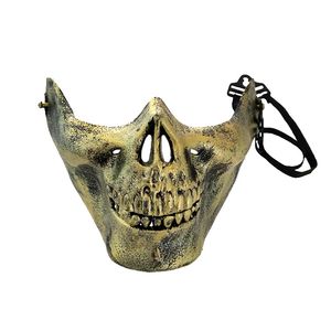 Nova máscara protetora para o Halloween, máscara de caveira, equipamento de combate CS, meia face, máscara protetora de terror, crânio, guerreiro