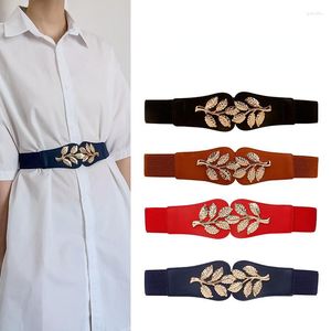 Bälten Mode kvinnors elastiska bladbälte Designer Mångsidig klänning Dekorativ midjekedja Klädtillbehör