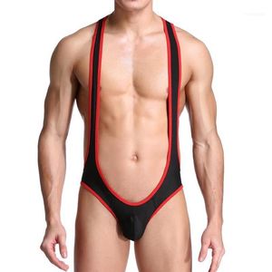 Stretch Shaper Öppen rygg Leotard Sexig Herrunderkläder Bodysuit Man Jumpsuits Wrestling Singlets Kille Jockstrap Shaper One-pie2376