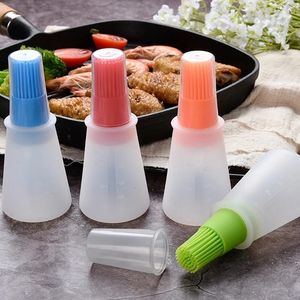 BBQ Grills 1pc Portable Mini Silicone Oil Bottle Brush With Cap High Temperature Barbecue Seasoning For Outdoor Camping Tools 230706