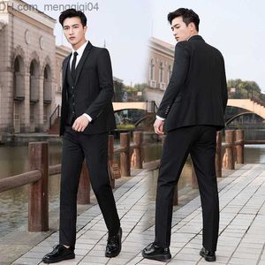 Erkeklerin Trailtsits Bahar ve Sonbahar Erkekler Giyim Koreli Süper İnce Profesyonel İki Parça Gelinlik En İyi Erkek Giyim Erkek Ceketi+Pantolon Giyim Erkek Giyim Z230707