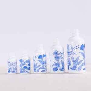 Flasche für ätherische Öle, 10–100 ml, Tropfflaschen im chinesischen Stil, blaues und weißes Porzellan