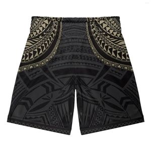 Men's Shorts Polynesian Tribal Samoan Totem Tattoo Samoa Prints Running Men Quick Dry GYM Sport Fitness Jogging Workout Pants