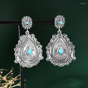 Baumeln Ohrringe Großhandel Vintage Blume Wasser Tropfen Für Frauen Charm Blatt Hochzeit Schmuck Böhmen Ethnische