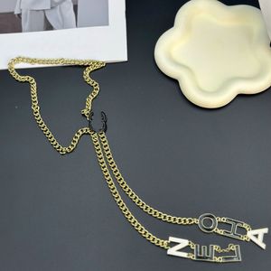 Kvinnors designer halsband guldpläterade halsband choker kedja brev hänge mode bröllop smycken tillbehör gåvor