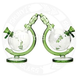 7,5 Inches Shisha DAB Rig Hookah Tellurion bong lysande design Glaspipor Återvinningsutrustning Röktillbehör för tobaksbong Vattenpipa 14,4 mm Fogstorlek