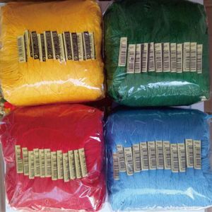 Clothing Yarn Branch Thread Red Yellow Black White Floss Cross Stitch Embroidery DIY Polyester Cotton Sewing Skein Kit Tool3050