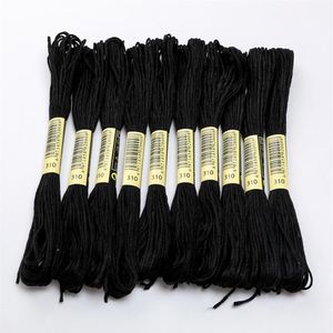 Clothing Yarn Branch Thread Color No 310 Black Floss Cross Stitch Embroidery DIY Polyester Cotton Sewing Skein Kit Tools261C