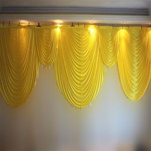 6M Swags Valance Wedding مصممة تصاميم الستائر الحزب الستائر الستائر الاحتفال مرحلة الأداء الخلفية Decoration254D