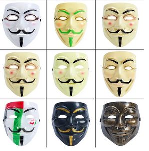 Halloween Vendetta Mask Helansikte Film Masker Maskerad Dekoration Rekvisita V Party Man Kvinna Halloween Mask 9 stilar C210