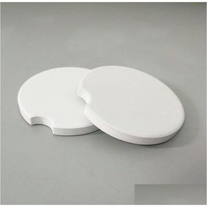 Mats Pads Uv Printing Blank Car Ceramics Coasters Coaster Consumables Materials Table Decorationt2I51726-1 Drop Delivery Home Gard Dhmvf