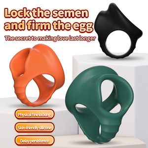 Adult Toys Silicone Penis Cock Ring Delay Ejaculation Super Small Chastity Cage Adjustable Scrotum Cockring Male Sex Toy for Men 230706