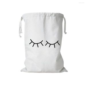 Storage Bags Bag Cartoon Eyelash Bear Tote Large Capacity Printed Pouch Toys Clothes Children Room Cards