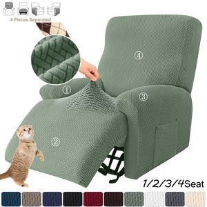 Chair Covers Stretch Recliner Sofa Cover Knitted Reclining Sofas Covers For Living Room Anti-Dust Non-Slip Lazy Boy Chair Cover 1/2/3/4 Seats 230706