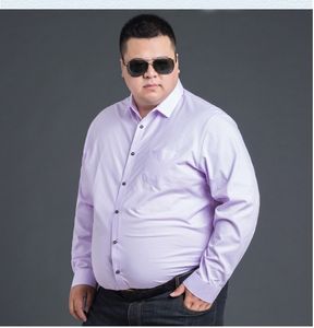 メンズドレスシャツ高品質冬秋男性プラスサイズビッグドレスシャツ長袖 6XL 8XL 10XL 12XL フォーマルオフィスシャツビジネスブルー 230706