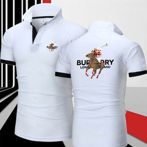 Men's Polos Summer Polo T Shirt for Men Silm Business Polos Collar Short-sleeved Breathable Luxury Print Button Blouse Golf Clothing 230706