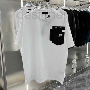 Herr T-shirts Designer sommar herr T-shirt lns bröst läder ögon kortärmade män rund hals t-shirt lös oversized T-shirt IL44